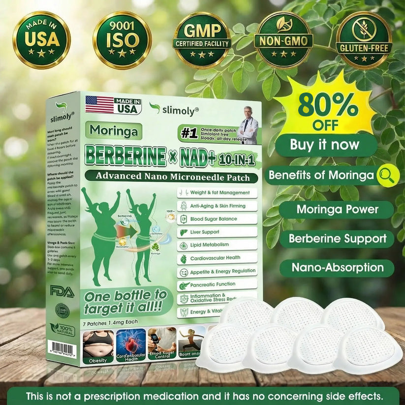 𝐎𝐟𝐟𝐢𝐜𝐢𝐚𝐥 𝐒𝐭𝐨𝐫𝐞 | 🧑‍⚕️🩺 Slimoly® 𝐌𝐨𝐫𝐢𝐧𝐠𝐚 · 𝐁𝐞𝐫𝐛𝐞𝐫𝐢𝐧𝐞 × 𝐍𝐀𝐃+ 𝟏𝟎-𝐢𝐧-𝟏 𝐀𝐝𝐯𝐚𝐧𝐜𝐞𝐝 𝐍𝐚𝐧𝐨 𝐌𝐢𝐜𝐫𝐨𝐧𝐞𝐞𝐝𝐥𝐞 𝐏𝐚𝐭𝐜𝐡 — 𝐎𝐧𝐜𝐞 𝐃𝐚𝐢𝐥𝐲, 𝐕𝐢𝐬𝐢𝐛𝐥𝐞 𝐑𝐞𝐬𝐮𝐥𝐭𝐬 𝐢𝐧 𝟕 𝐃𝐚𝐲𝐬